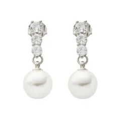 【シルバー×ピアス】[Cream dot. クリームドット公式] ピアス レディース  金属アレルギー ニッケルフリー パール ビジュー 3連 揺れる 結婚式 お呼ばれ 大人 