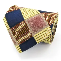 フェアファクス ブランド ネクタイ チェック柄 格子柄 シルク PO メンズ イエロー FAIRFAX 【中古】