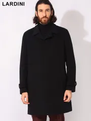 LARDINI (ラルディーニ) ウール ステンカラー コート LD23223C63605 メンズ (ブラック)