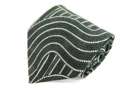 エンポリオ・アルマーニ ブランドネクタイ 総柄 波柄 シルク イタリア生地 メンズ ブラック Emporio Armani 【中古】