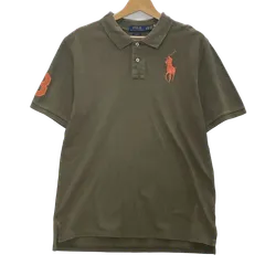 POLO RALPH LAUREN ポロラルフローレン ビッグポニー刺繍 3 CLASSIC FIT 半袖 ポロシャツ ワンポイント刺繍 カンボジア製 XL 18-20 カーキ
