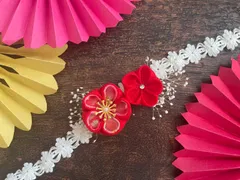 つまみ細工　ベビー　髪飾り　ヘアバンド　｡.❁No.014