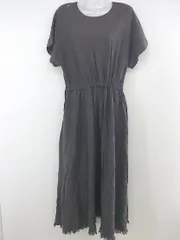 ◇ CIAOPANIC チャオパニック リネン混 フレンチスリーブ ロング ワンピース サイズF グレー系 レディース P  【中古】 【1209060006352】