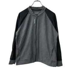 Reebok ロゴスウェット トレーナー L グレー リーボック ジップアップ アウター ラグラン トップス 古着卸 アメリカ仕入 a708-5907