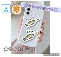 【おとくなミニ2個セット☆】【防水&UVカット】釣り好きステッカー☆