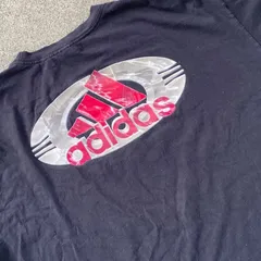 00's adidas バックプリントTシャツ　アディダス　ブラック　古着 黒