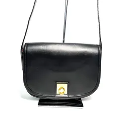CELINE　セリーヌ　レザー　ショルダーバッグ　ガンチーニ　ブラック