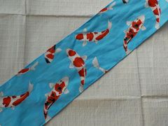 ☆ふんどし☆薄い青に錦鯉模様プリントの六尺褌１６×２８０ｃｍ「褌工房さっぽろ」