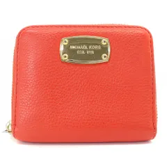 マイケルコース MICHAEL KORS 二つ折り ラウンドファスナー コンパクトウォレット 財布 レザー 赤 ゴールド色のサムネイル