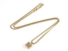 ニナリッチ　NINA RICCI　キューブトップ　ベネチアンチェーン　ロング　ネックレス　ペンダント　シルバーカラー×ゴールドカラー　送料無料