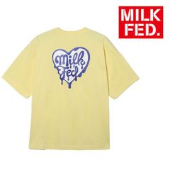 tシャツ Tシャツ ミルクフェド milkfed MILKFED MELTY HEART S/S TEE 103241011003 レディース イエロー 黄色 ティーシャツ ブランド ティシャツ クルーネック おしゃれ 可愛い ロゴ ハート ラメ グリッター