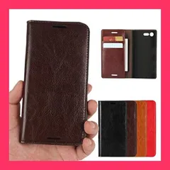【スタッフおすすめ!】iCoverCase ソニー Xperia X Compact docomo SO-02J 用 ケース SO-02J 手帳型 光沢加工 牛革 Xコンパクト カバー スマホケース シンプル レトロ 携帯カバー カードポケ