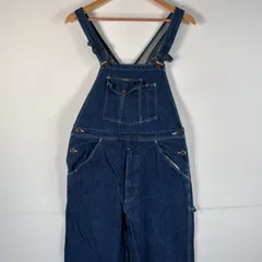 古着 80's/80年代 ヴィンテージ ラングラー Wrangler オーバーオール デニム ワーク ワンポイントロゴ 42タロン インディゴブルー メンズ