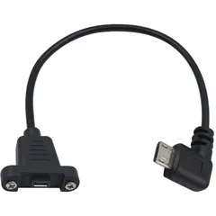 【新着商品】延長アダプター L型マイクロusb 延長ケーブル90度 オス-メス micro-B パネルネジ穴付き（右向キ） USB延長ケーブル５ピン Micro Poyiccot