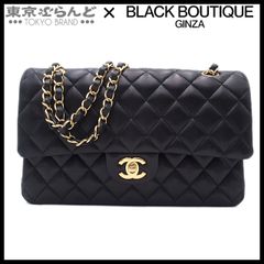 シャネル CHANEL マトラッセ Wフラップ Wチェーンショルダーバッグ 25cm 23番台 A01112  ブラック ゴールド金具 ラムスキン レディース 802143134