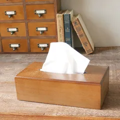木製 ティッシュケース ダークブラウン 無地 BREA-1208DB