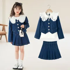 女の子 3点セット 子供服 上下セット キッズ ガールズ ジュニア 子供服 セットアップ 春秋 カジュアル 韓国風 キッズ 結婚式 発表会 卒業式 七五三 卒園式 XTzl403