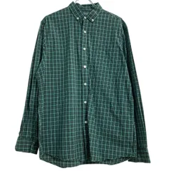 CLUB ROOM 長袖 チェックシャツ L グリーン系 ネイビー クラブルーム ボタンダウン ビッグサイズ 古着卸 アメリカ仕入 a701-5361