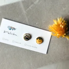 猫 ネコ 金継ぎ 陶器 ピアス イヤリング ノンホールピアス 猫の日 にゃんこ 子猫 やきもの ギフト プレゼント 贈り物 誕生日 母の日 バレンタイン ねこ ゴールド 金 ブラック 黒 オレンジ 橙