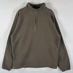 古着 ザ・ノースフェイス THE NORTH FACE フリーストレーナー ワッフルフリース ハーフジップ 刺繍ロゴ M  グリーン系 メンズ
