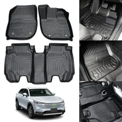 Cartist ホンダ 新型ヴェゼル フロアマット RV系 カーマット セカンドマット 3dフロアマット vezel RV3 RV4 RV5 RV6型 e:HEV 2021年4月～ 車種専用設計 防水マット 滑り防止 耐汚れ TPE素材 カスタムパーツ 取 0