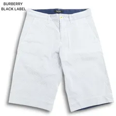 BURBERRY BLACK LABEL バーバリー ブラックレーベル 春夏★ ストライプ ハーフ ショート パンツ Sz.73 メンズ