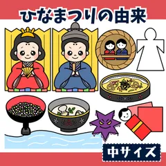 パネルシアター「ひなまつりの由来【中サイズ・未カット】」（雛祭りうれしい集会ほいくペープサートマグネット保育教材お誕生日会）