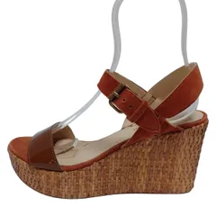 FABIO RUSCONI(ファビオルスコーニ) サンダル 38 レディース - ブラウン×ダークブラウン ウェッジソール レザー