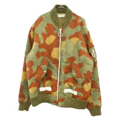 OFF-WHITE (オフホワイト) 18SS DIAG CAMOU BOMBER ダイアゴナル カモ ジップアップ ボンバージャケット グリーン OMEA026F17579007のサムネイル