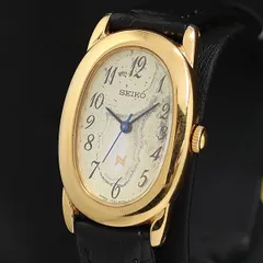 稼働品 SEIKO クオーツ 腕時計　防水　1F21-5A60　ゴールド Vintage Seiko 1F21 5A60 Yellow Dial Lady Quartz Watch Japan