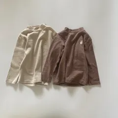 【sale】くま ハーフハイネック Tシャツ ロンT トップス 長袖 韓国子供服
