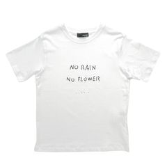 LARDINI ラルディーニ × TERZINI テルッツィー二 NO RAIN NO FLOWER プリントＴシャツ ホワイト / メンズ イタリア 白 半袖 英語 40代 50代