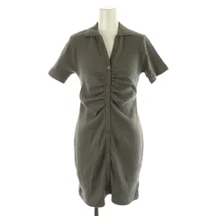 スライ SLY 24SS スキッパー ミニワンピース 半袖 リブ F グレー /ES ■OS