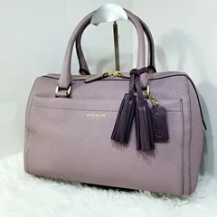 【美品 】 コーチ COACH ペブルド レザー ミニボストンバッグ ハンドバッグ バイオレット 25342 4919975e20251010