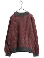 【お得なクーポン配布中!】 80s ノルウェー製 ★ エルエルビーン バーズアイ ニット セーター レディース L メンズ M ヴィンテージ ウール ノルディック 総柄 ツートン