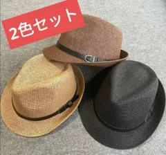 新品 2色セット 大きめサイズ ゆったりかぶれる麦わらハット メンズもレディースも 麦わら帽子のような素材です