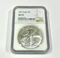 ★NGC最高鑑定★ 2022 Eagle S$1 アメリカ イーグル銀貨 NGC MS70