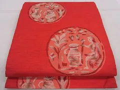 平和屋着物■六通柄袋帯　人物遠山丸文　逸品　未使用　an3198