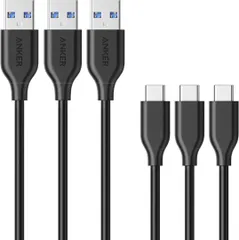 Anker USB Type C ケーブル PowerLine USB-C & USB-A 3.0 ケーブル (0.9m × 3本セット) ブラック