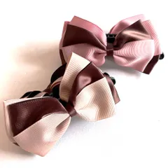 バナナクリップ リボンクリップ リボン シンプル 無地 サテン調 ヘアアクセ ヘアアクセサリー ヘアクリップ レディース キッズ かわいい おしゃれ プレゼント