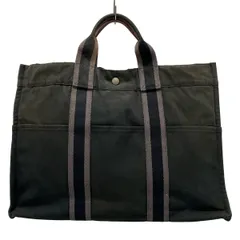 HERMES(エルメス) トートバッグ フールトゥトートMM 黒×グレー