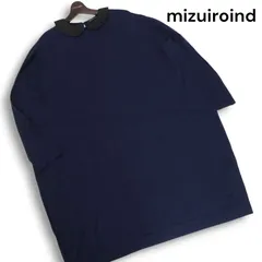 mizuiroind ミズイロインド 秋冬 ゆったり♪ 丸襟 ウール ニット ワンピース Sz.F レディース 紺 ネイビー