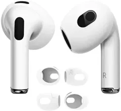 【数量限定】2023 イヤーピース シリコーン製イヤホン 3 カバー airpods AirPods 3 for 落ち防止イヤーピース分離可能 遮音性/フィット感/脱落防止 【4個入り】AMAPC ホワイト