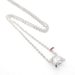 e.m. イーエム ネックレス SILVER 925 シルバー レッド キノコ ジルコニア