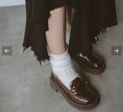 【即日発送】KARIN TAKUBO×LE TALON リボンプラットフォームローファー