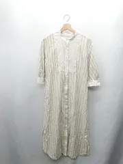 ◇ ⊂ GLOBAL WORK グローバルワーク レーヨン混合 長袖 ロング ワンピース サイズフリー アイボリー系 レディース E  【1410290001387】