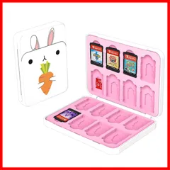 (ラビット) 2021に対応、ハードシェル保護と耐久性、スリムとポータブルゲームカードケース OLED Lite/Switch Switch/Switch NS カードケース 収納可能 カード TF SD ゲームカードケース、16枚ゲームカード収納ケース Sw