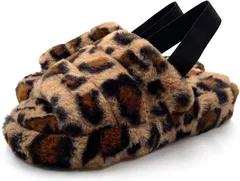 [Asverd] ファーサンダル レディース ファー スリッパ レディース 室内履き　レオパード