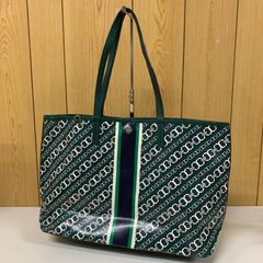 美品 TORY BURCH PVC トートバッグ グリーン ショルダーバッグ - メルカリ