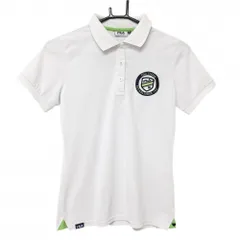 フィラゴルフ 半袖ポロシャツ 白 ロゴ刺しゅう レディース M ゴルフウェア FILA GOLF